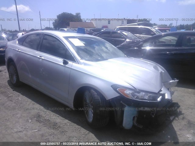 3FA6P0K98DR149219 - 2013 FORD FUSION TITANIUM SILVER photo 1