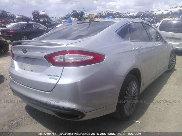 3FA6P0K98DR149219 - 2013 FORD FUSION TITANIUM SILVER photo 4