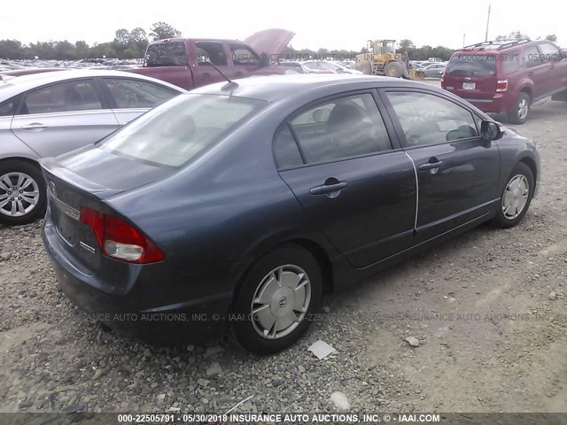 JHMFA36209S008147 - 2009 HONDA CIVIC HYBRID GRAY photo 4