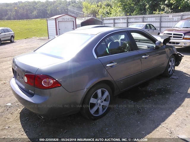 KNAGE124665044275 - 2006 KIA OPTIMA LX/EX GRAY photo 4