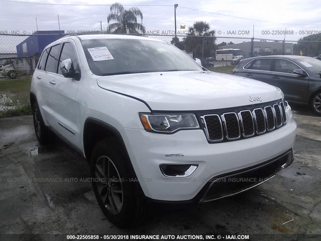 1C4RJEBG9JC274969 - 2018 JEEP GRAND CHEROKEE LIMITED WHITE photo 1