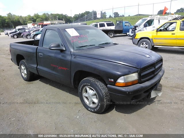 1B7FL26XXWS501279 - 1998 DODGE DAKOTA BLACK photo 1