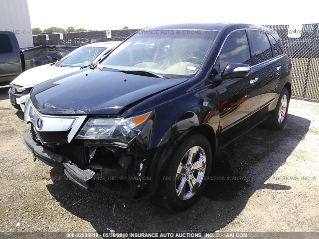 2HNYD2H32CH514542 - 2012 ACURA MDX TECHNOLOGY BLACK photo 2