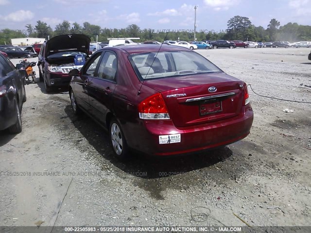 KNAFE121375457841 - 2007 KIA SPECTRA EX/LX BURGUNDY photo 3