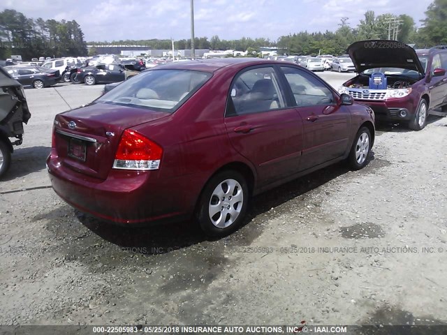 KNAFE121375457841 - 2007 KIA SPECTRA EX/LX BURGUNDY photo 4