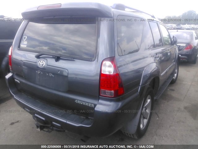 JTEBT17R078042976 - 2007 TOYOTA 4RUNNER LIMITED GRAY photo 4