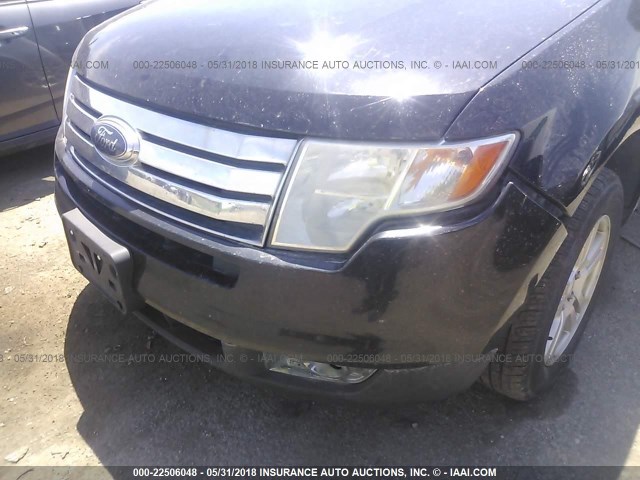 2FMDK38C38BA35164 - 2008 FORD EDGE SEL BLACK photo 6