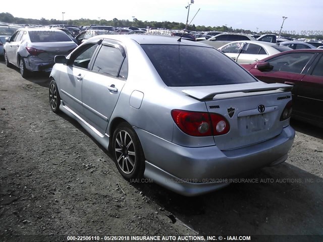 2T1BY30E65C344315 - 2005 TOYOTA COROLLA XRS SILVER photo 3