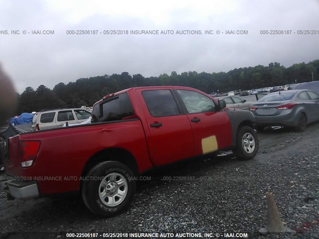 1N6AA07A97N201020 - 2007 NISSAN TITAN XE/SE/LE RED photo 4