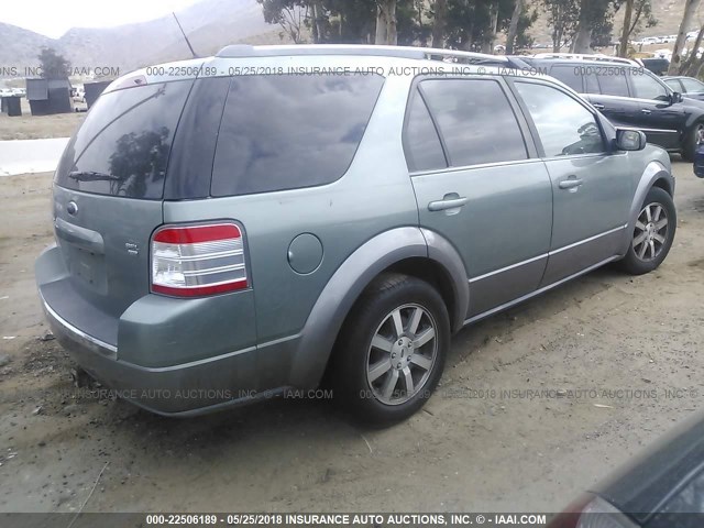 1FMDK05W38GA14885 - 2008 FORD TAURUS X SEL GREEN photo 4