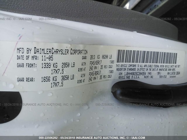 1J8HH48K26C204954 - 2006 JEEP COMMANDER 白色 照片 9