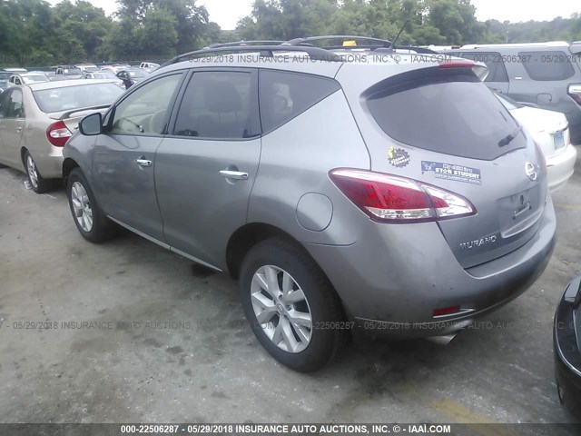 JN8AZ1MW7CW231238 - 2012 NISSAN MURANO GRAY photo 3