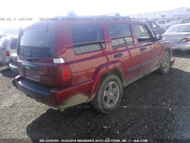 1J8HG48K96C122934 - 2006 JEEP COMMANDER RED photo 4