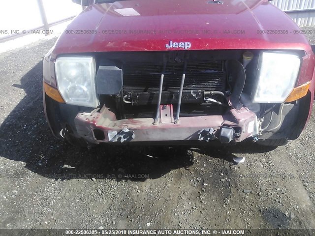 1J8HG48K96C122934 - 2006 JEEP COMMANDER RED photo 6