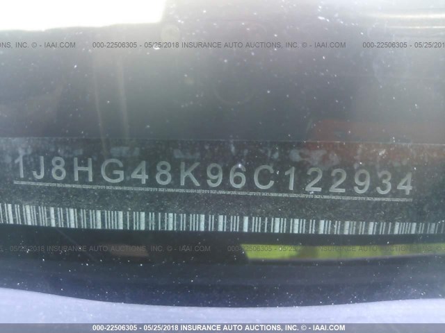 1J8HG48K96C122934 - 2006 JEEP COMMANDER RED photo 9