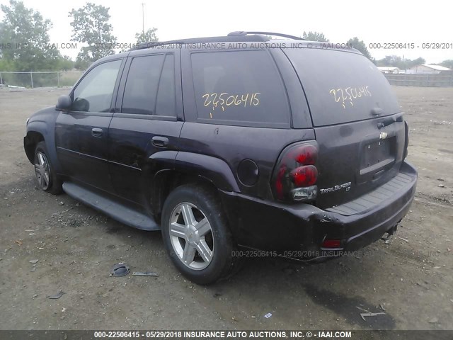 1GNDT13S382242798 - 2008 CHEVROLET TRAILBLAZER LS/LT BURGUNDY photo 3