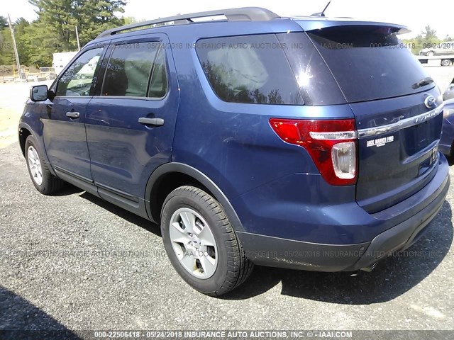 1FMHK8B80CGA85427 - 2012 FORD EXPLORER BLUE photo 3