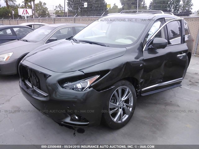 5N1AL0MN8EC529294 - 2014 INFINITI QX60 GRAY photo 2