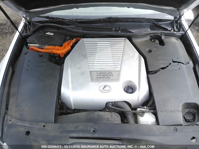 JTHBC96S775007066 - 2007 LEXUS GS 450H SILVER photo 10