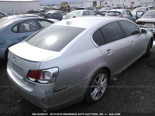 JTHBC96S775007066 - 2007 LEXUS GS 450H SILVER photo 4