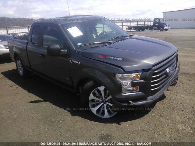 1FTEX1EP2HKE21909 - 2017 FORD F150 SUPER CAB GRAY photo 1