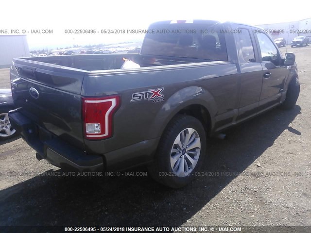 1FTEX1EP2HKE21909 - 2017 FORD F150 SUPER CAB GRAY photo 4