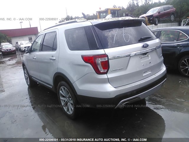 1FM5K8F81HGC70302 - 2017 FORD EXPLORER LIMITED 银色 照片 3
