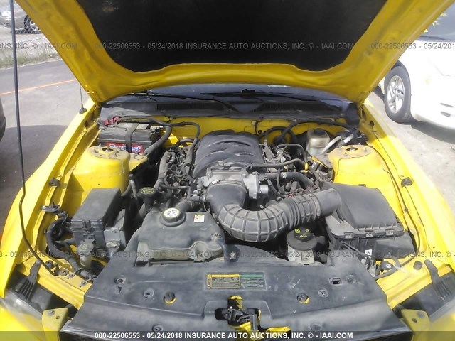 1ZVFT82H055132587 - 2005 FORD MUSTANG GT YELLOW photo 10