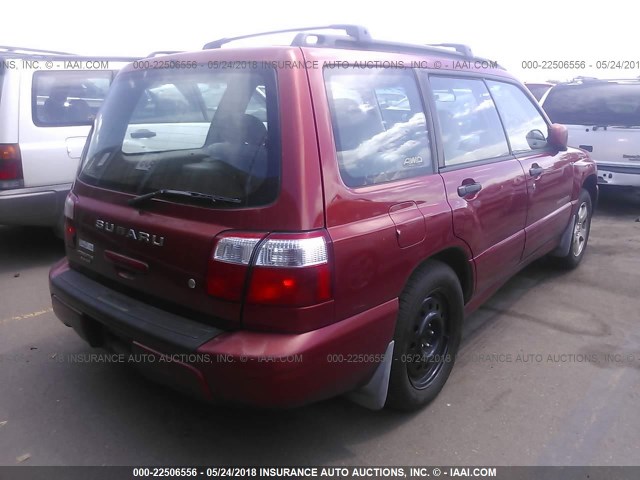 JF1SF65631H705312 - 2001 SUBARU FORESTER S RED photo 4