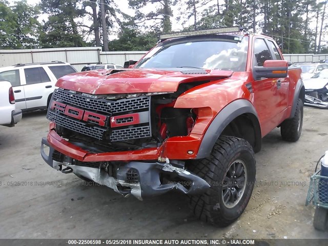 1FTEX1EV2AFA33060 - 2010 FORD F150 SUPER CAB RED photo 2