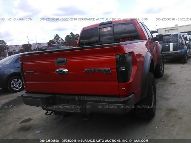 1FTEX1EV2AFA33060 - 2010 FORD F150 SUPER CAB RED photo 4