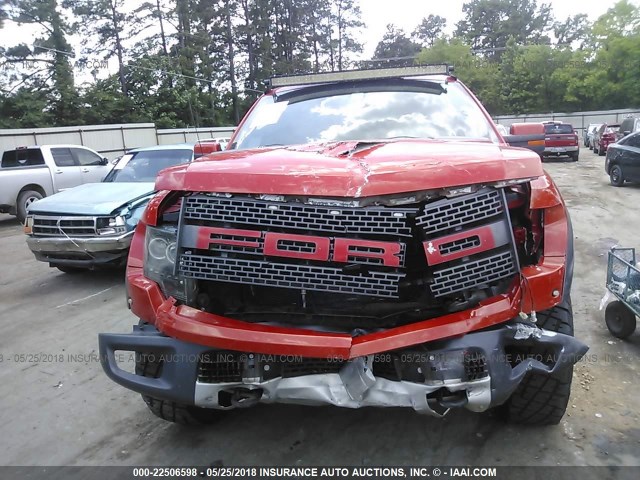 1FTEX1EV2AFA33060 - 2010 FORD F150 SUPER CAB RED photo 6