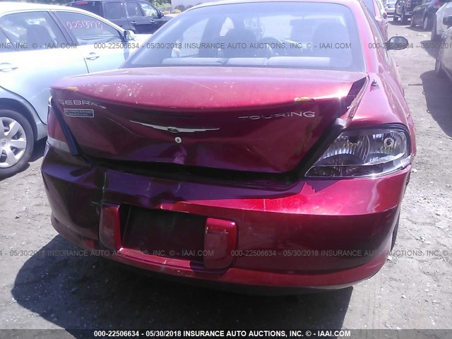 1C3EL56R45N542264 - 2005 CHRYSLER SEBRING TOURING RED photo 6