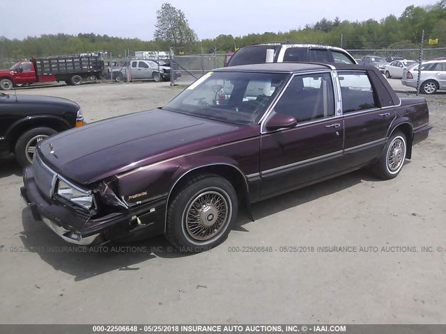 1G4HR54C9LH452167 - 1990 BUICK LESABRE LIMITED MAROON photo 2