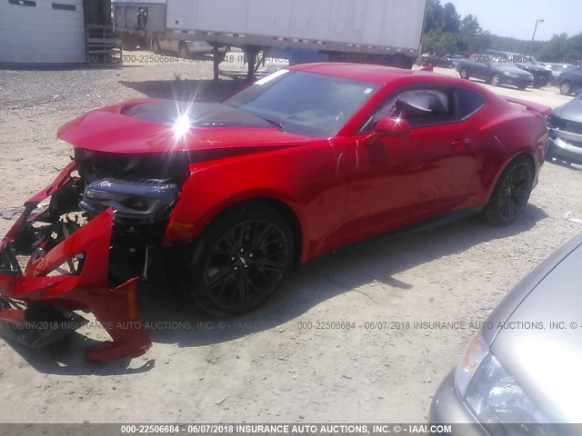 1G1FK1R61H0214131 - 2017 CHEVROLET CAMARO ZL1 RED photo 2