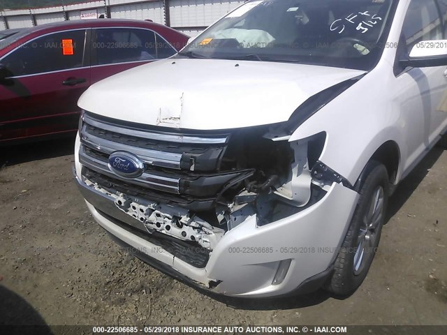 2FMDK3KC7DBB71204 - 2013 FORD EDGE LIMITED WHITE photo 6