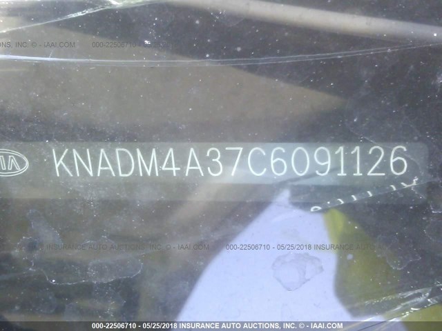 KNADM4A37C6091126 - 2012 KIA RIO LX WHITE photo 9