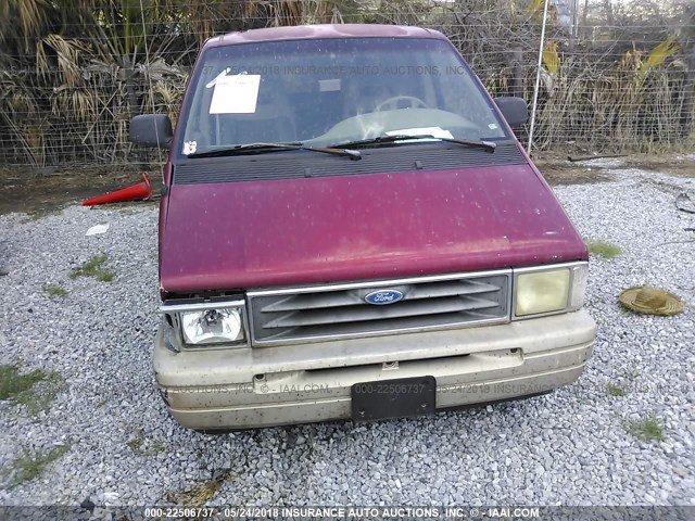 1FMDA31X1SZB98545 - 1995 FORD AEROSTAR RED photo 6