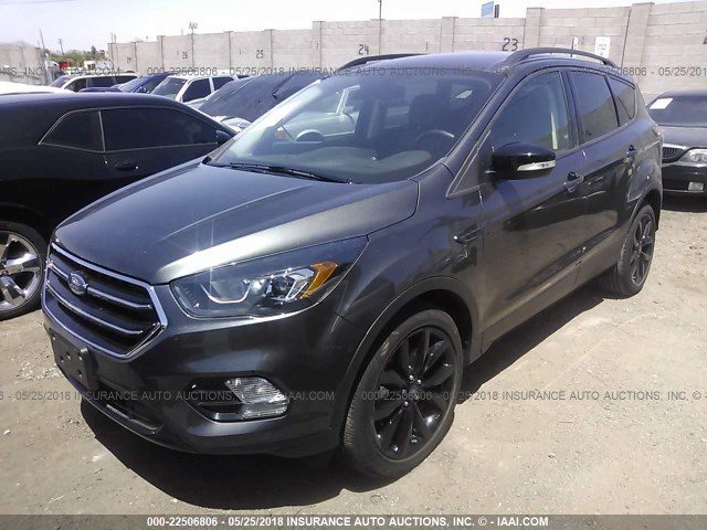 1FMCU0J98HUB53434 - 2017 FORD ESCAPE TITANIUM GRAY photo 2