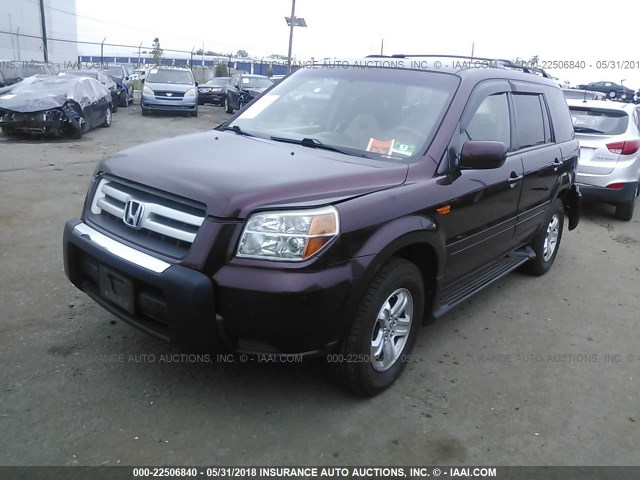 5FNYF18238B052328 - 2008 HONDA PILOT VP MAROON photo 2