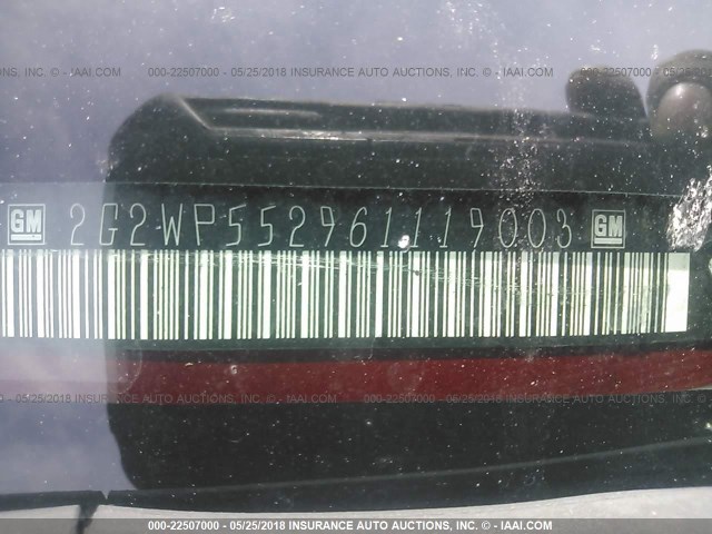 2G2WP552961119003 - 2006 PONTIAC GRAND PRIX RED photo 9