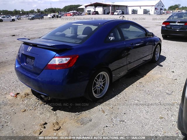 2HGFG21517H704288 - 2007 HONDA CIVIC SI BLUE photo 4