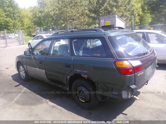 4S3BH675817622053 - 2001 SUBARU LEGACY OUTBACK AWP 绿色 照片 3