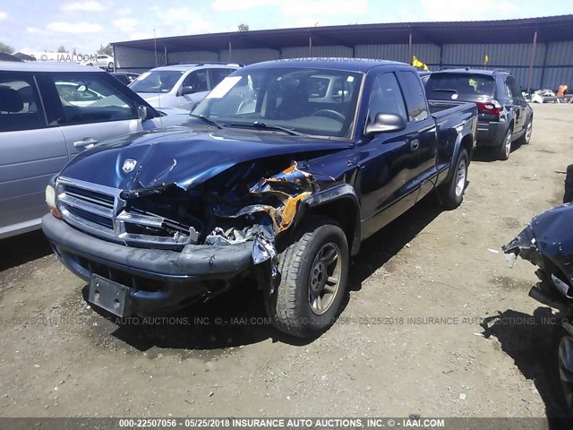 1D7GL32K94S548763 - 2004 DODGE DAKOTA SPORT BLUE photo 2