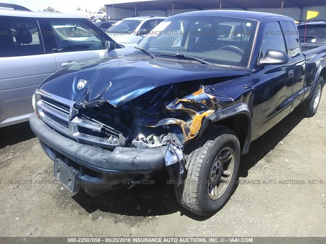 1D7GL32K94S548763 - 2004 DODGE DAKOTA SPORT BLUE photo 6