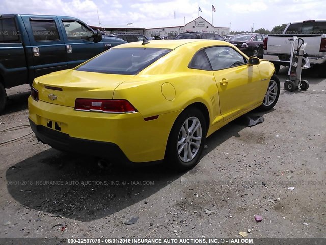 2G1FB1E30F9128162 - 2015 CHEVROLET CAMARO LS YELLOW photo 4