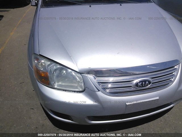 KNAFE121275390598 - 2007 KIA SPECTRA EX/LX SILVER photo 6