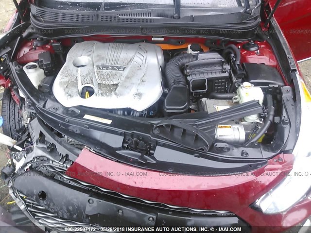 KMHEC4A40BA013667 - 2011 HYUNDAI SONATA HYBRID RED photo 10