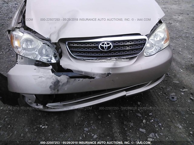 2T1BR32E86C599303 - 2006 TOYOTA COROLLA CE/LE/S GOLD photo 6