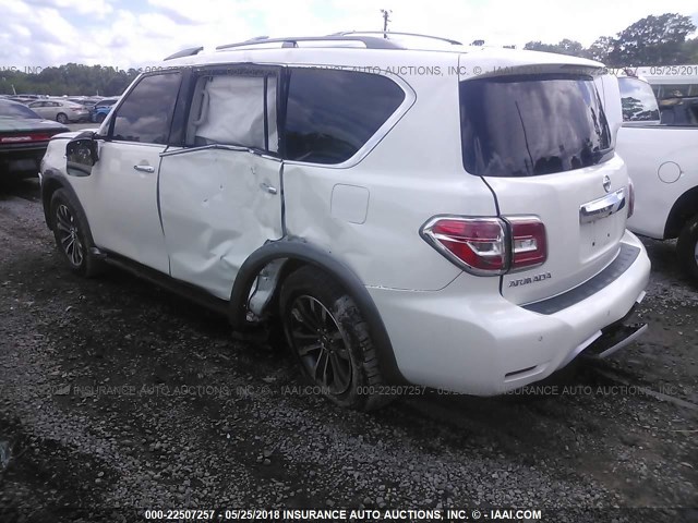 JN8AY2ND6H9010791 - 2017 NISSAN ARMADA SV/SL/PLATINUM WHITE photo 3